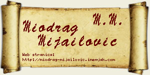 Miodrag Mijailović vizit kartica